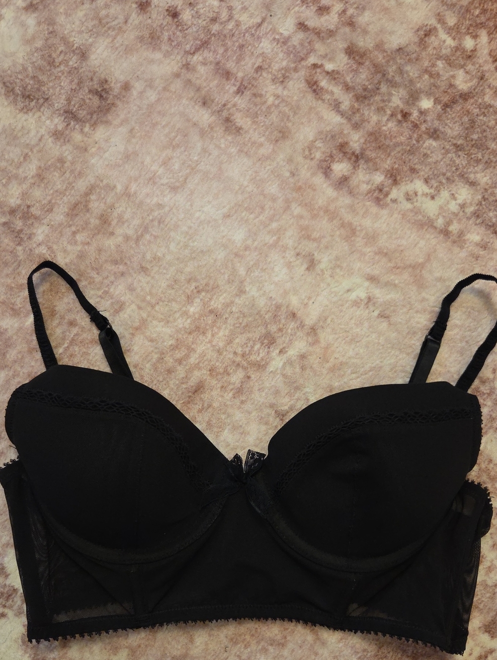 Jacob Black Lace-Trim Longline Bra